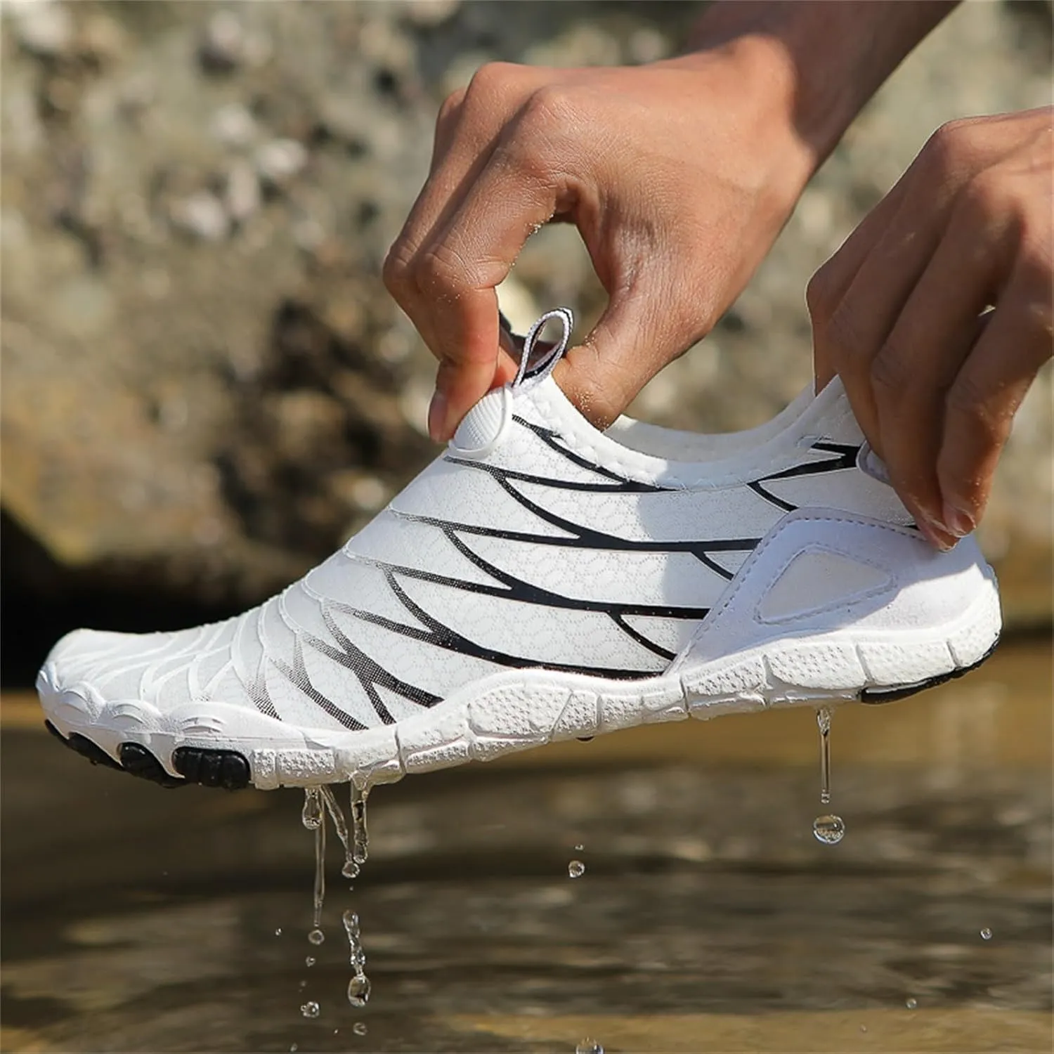 Womens Water Shoes Closed Toe Non Slip Water Hiking Shoes for Women Non Slip Mens Wide Water Shoes Wide Width Summer Quick Dry Sandals Slippers for Boating Fishing Diving Surfing