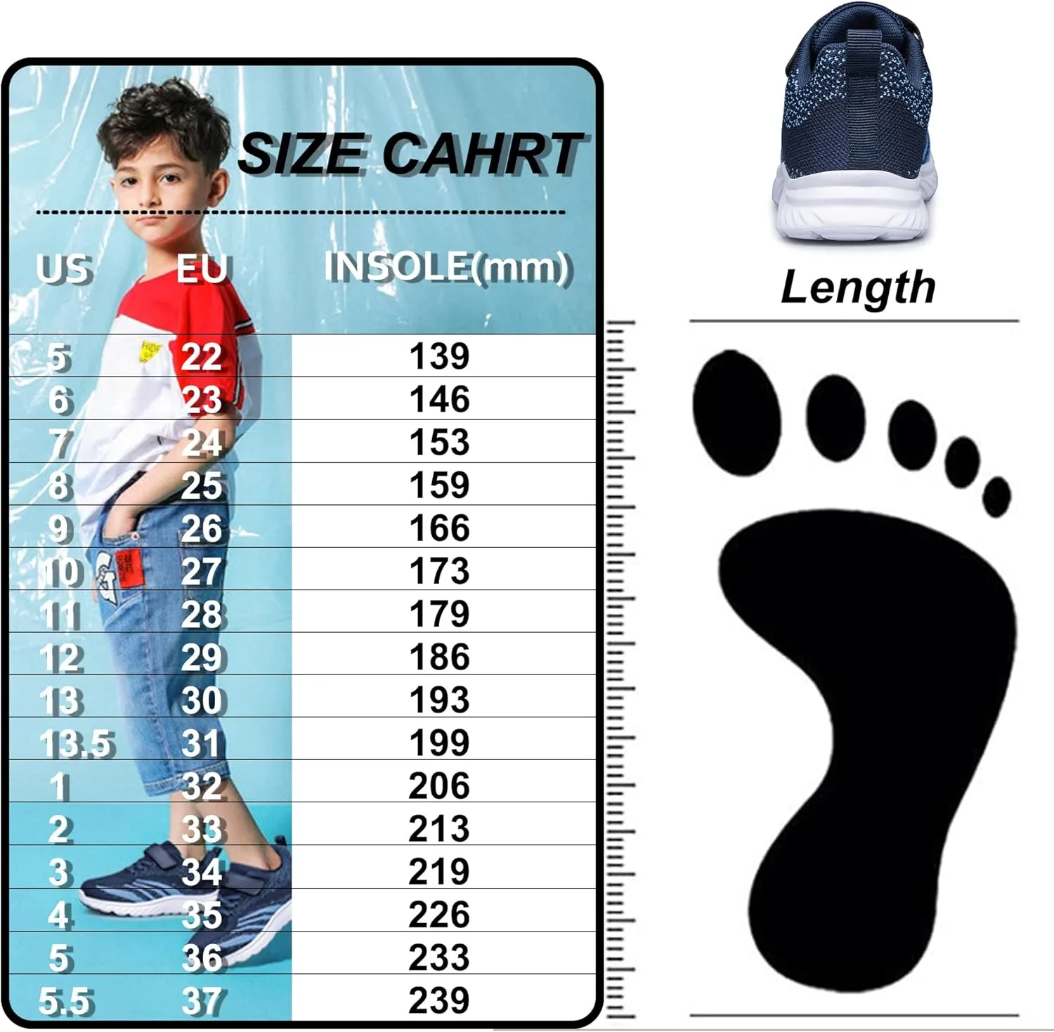 YHOON Boys Girls Sneakers Kids Sports Running Walking Shoes for Toddler/Little Kid/Big Kid