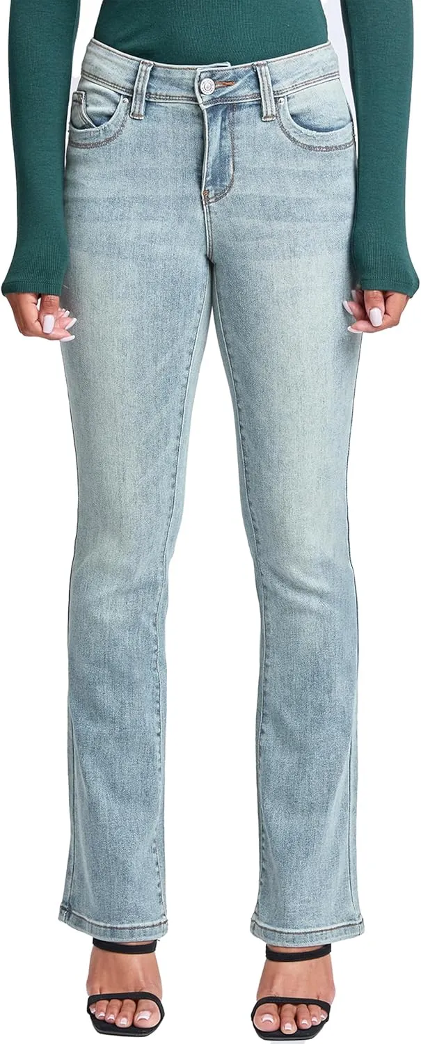 YMI Jeans Women's Wannabettabutt Mid Rise Bootcut Jeans