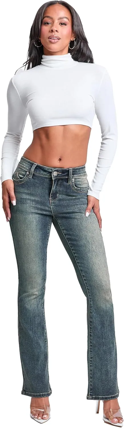YMI Jeans Women's Wannabettabutt Mid Rise Bootcut Jeans