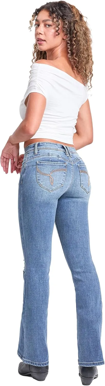 YMI Jeans Women's Wannabettabutt Mid Rise Bootcut Jeans