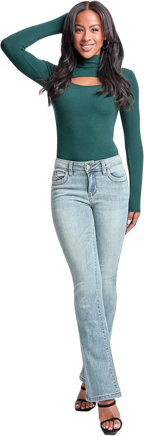YMI Jeans Women's Wannabettabutt Mid Rise Bootcut Jeans