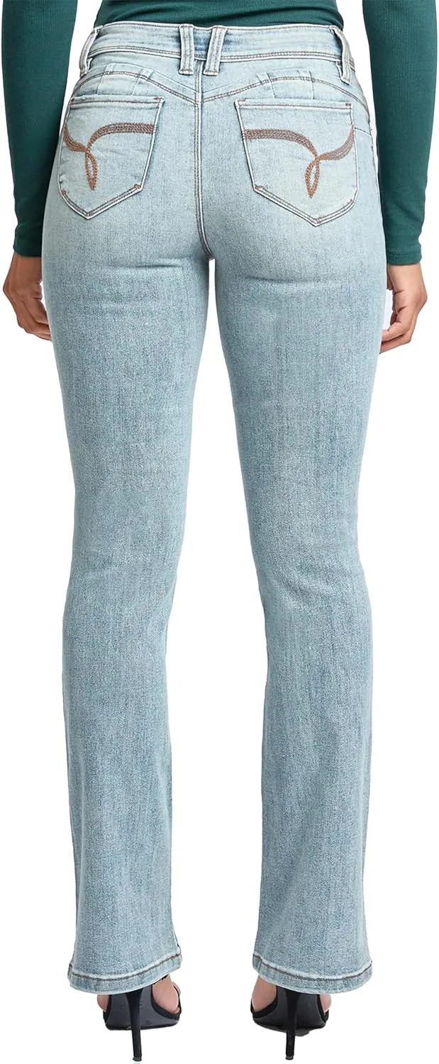 YMI Jeans Women's Wannabettabutt Mid Rise Bootcut Jeans
