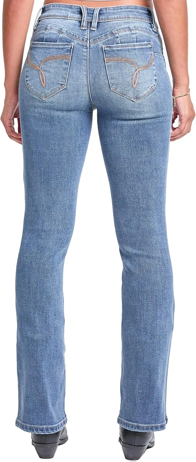 YMI Jeans Women's Wannabettabutt Mid Rise Bootcut Jeans