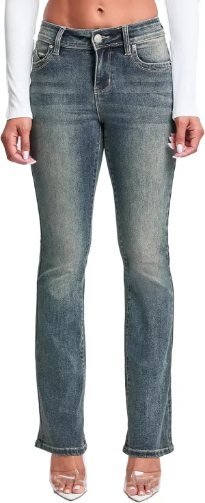 YMI Jeans Women's Wannabettabutt Mid Rise Bootcut Jeans