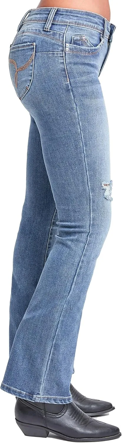 YMI Jeans Women's Wannabettabutt Mid Rise Bootcut Jeans