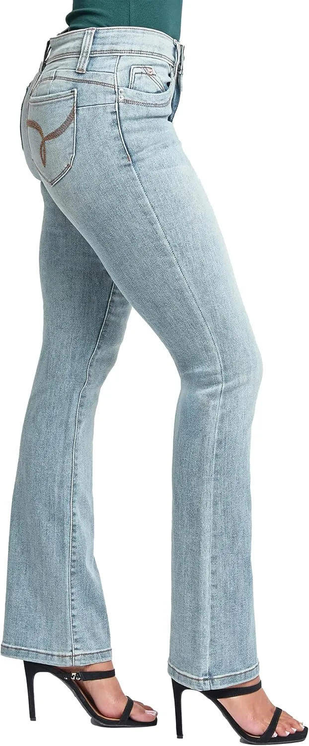 YMI Jeans Women's Wannabettabutt Mid Rise Bootcut Jeans