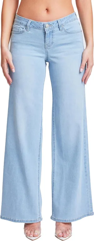 YMI Women's Essential Low Rise Wide Leg Jeans