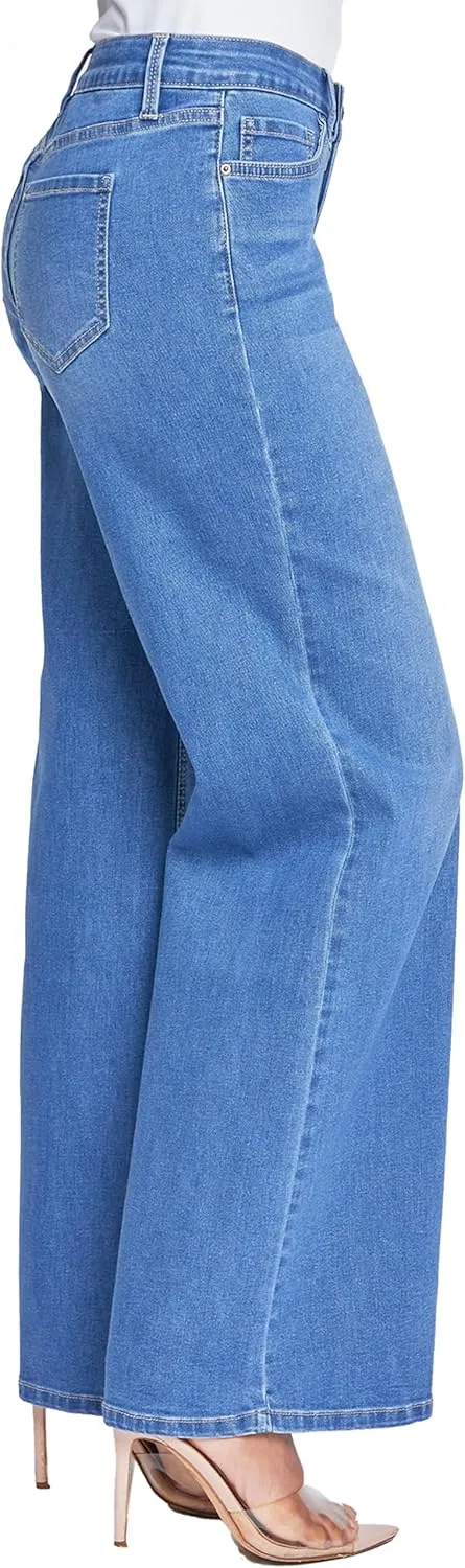 YMI Women's Essential Low Rise Wide Leg Jeans
